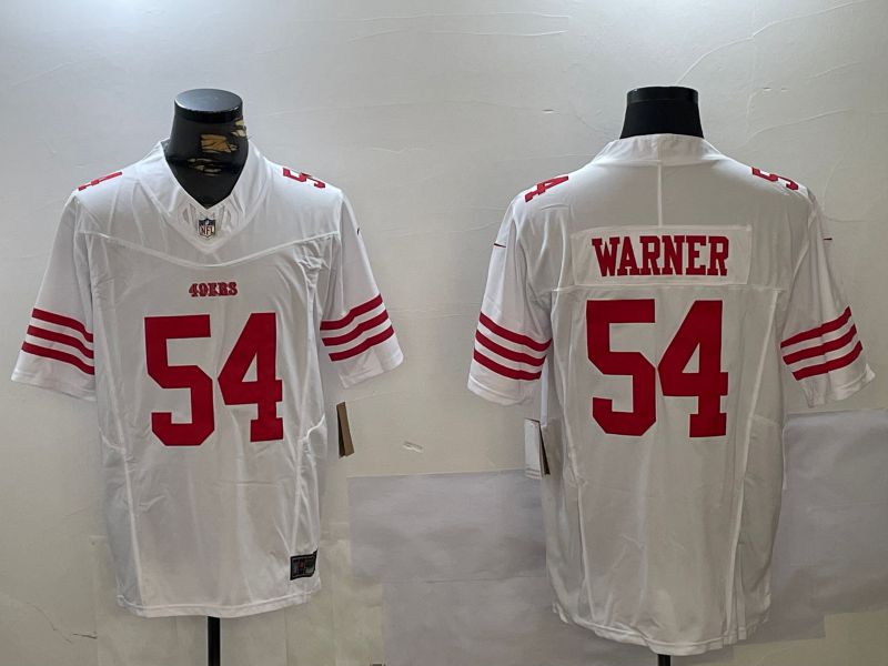Men San Francisco 49ers #54 Warner White Three generations 2024 Nike Vapor Limited NFL Jersey style 1->san francisco 49ers->NFL Jersey